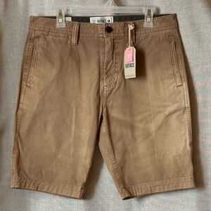 Fat Face•flat front shorts•men’s 32” waist•cotton blend•tan/neutral•garment dye